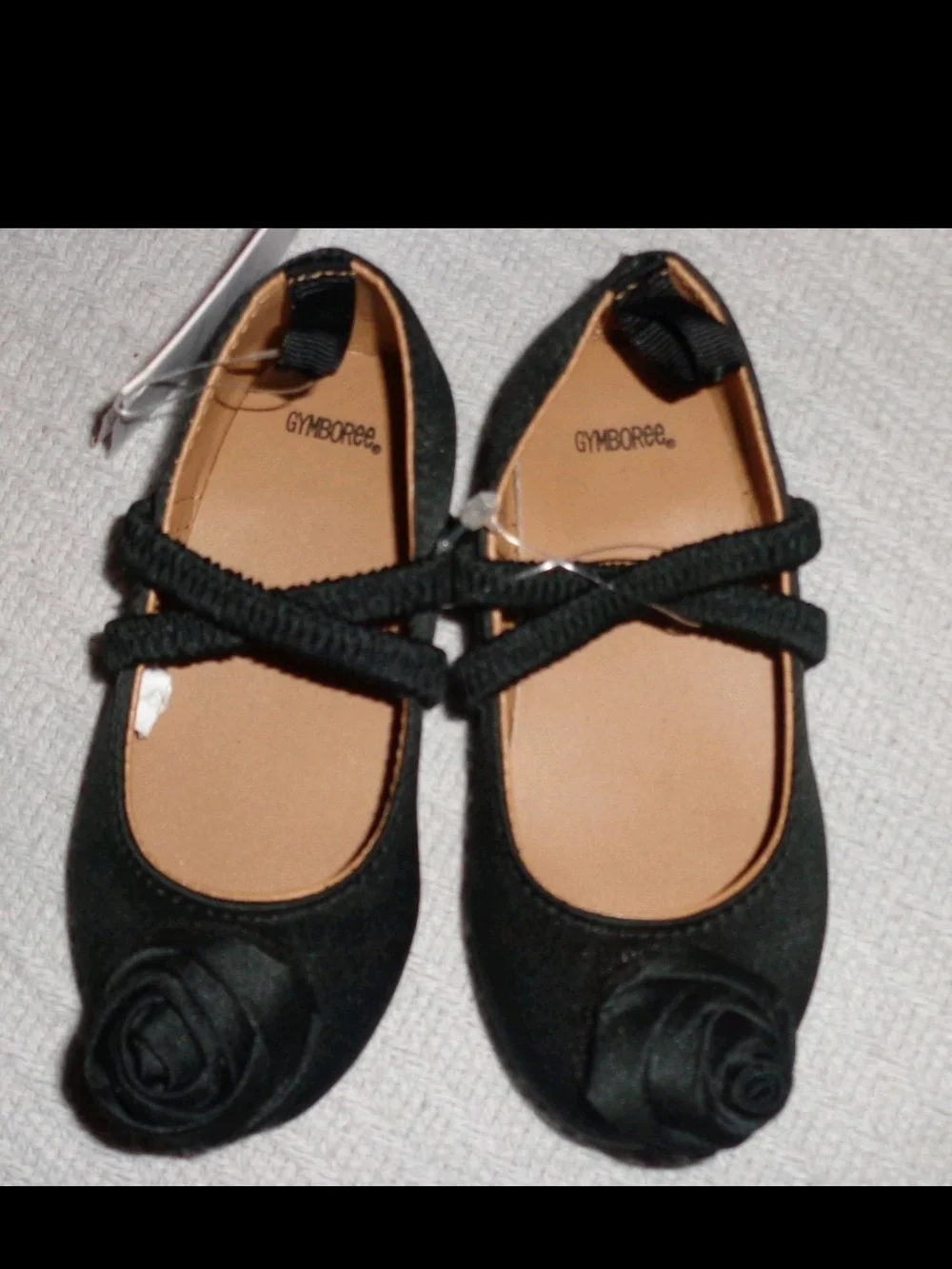 Gymboree Black Girls' Rosette Ballet Flats Size 5 Infant